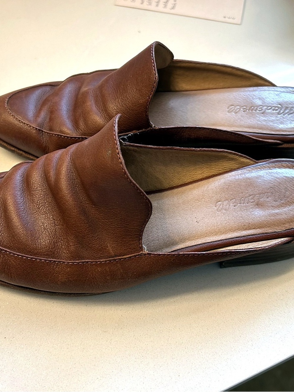 Madewell Women's Brown Leather Slip-On Loafers - size 9
